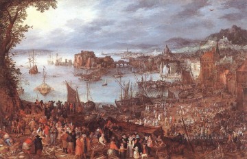 Flemish Works - Great Fish Market Flemish Jan Brueghel the Elder